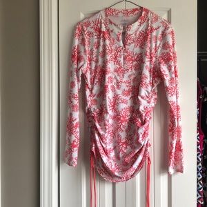Coral print Cabana life rash guard